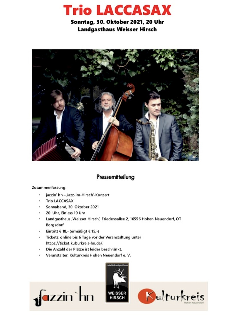 Konzert im Weissen Hirsch, Hohen Neuendorf Konzert im Weissen Hirsch, Hohen Neuendorf