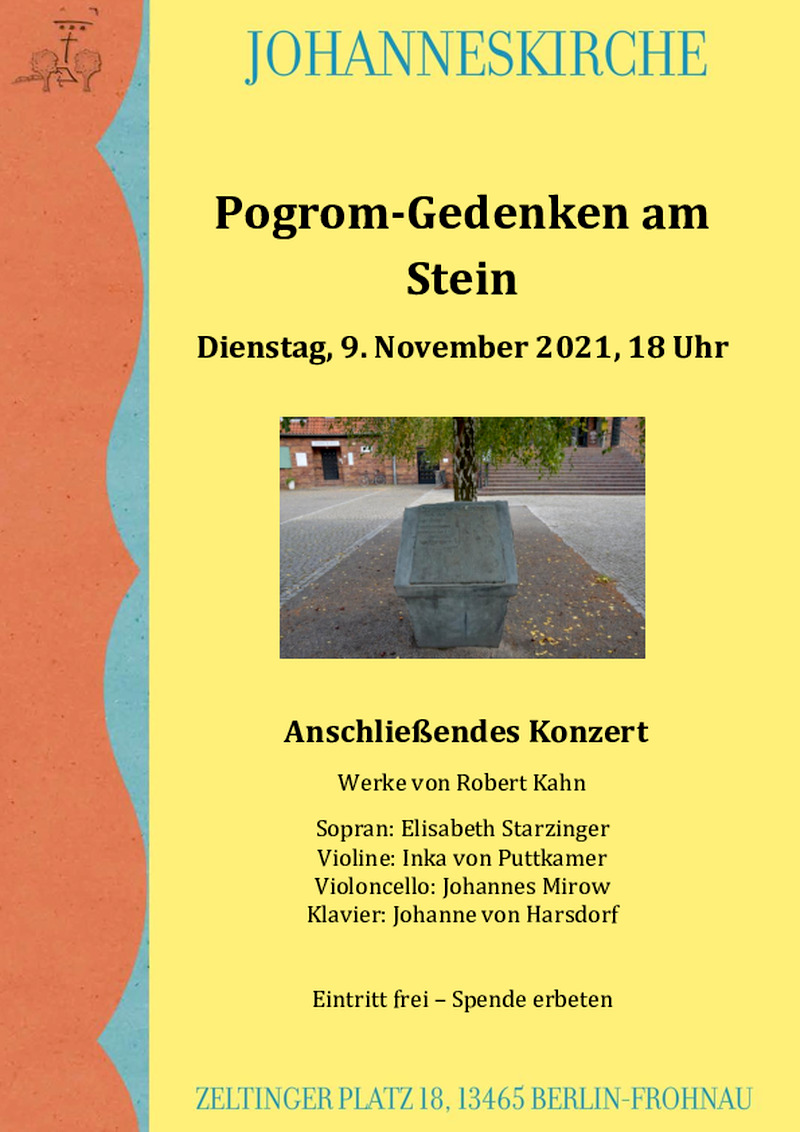 Gedenken an die Novemberpogrome, Hohen Neuendorf