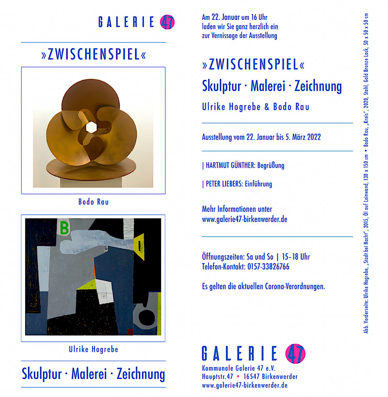 Einladung zur Ausstellung „Zwischenspiel“, Hohen Neuendorf Einladung zur Ausstellung „Zwischenspiel“, Hohen Neuendorf