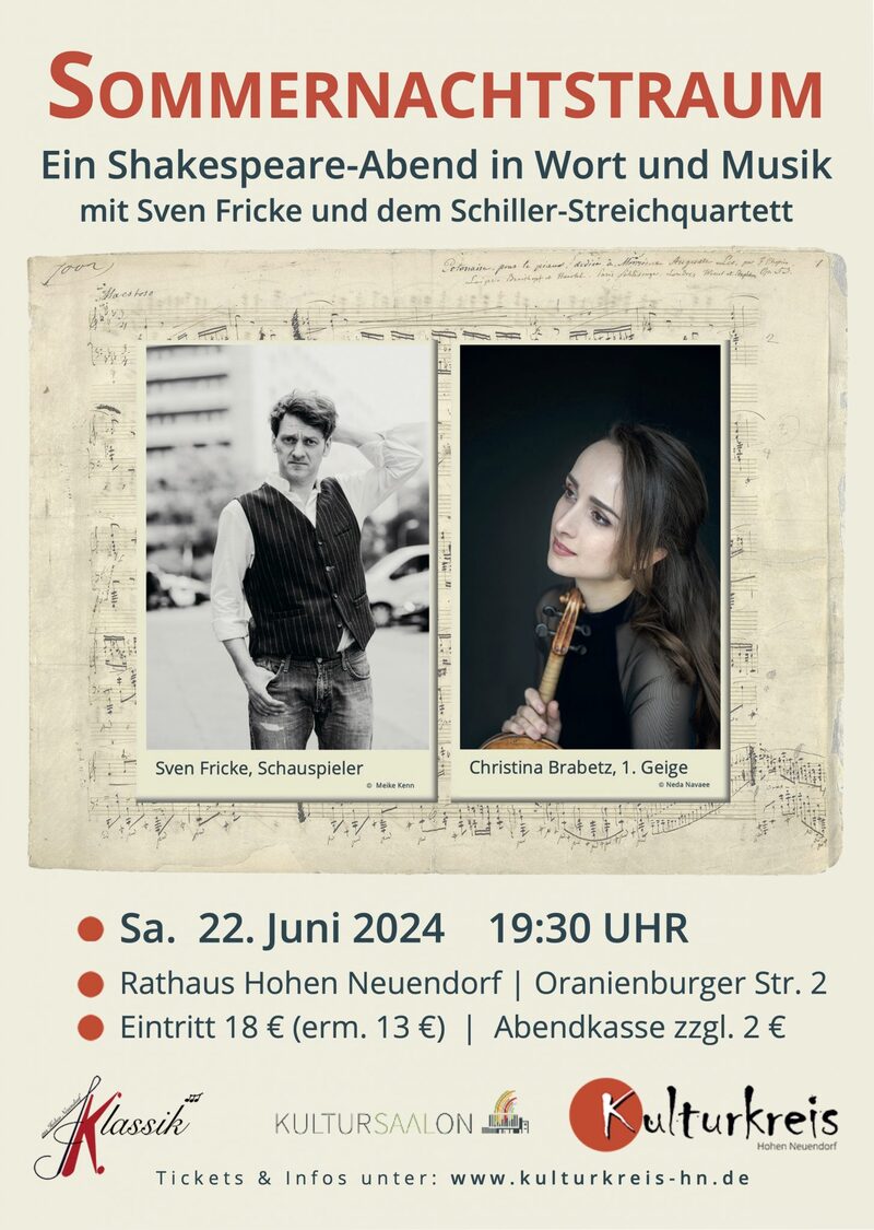 Einladung zum Shakespeare-Abend, Hohen Neuendorf Einladung zum Shakespeare-Abend, Hohen Neuendorf