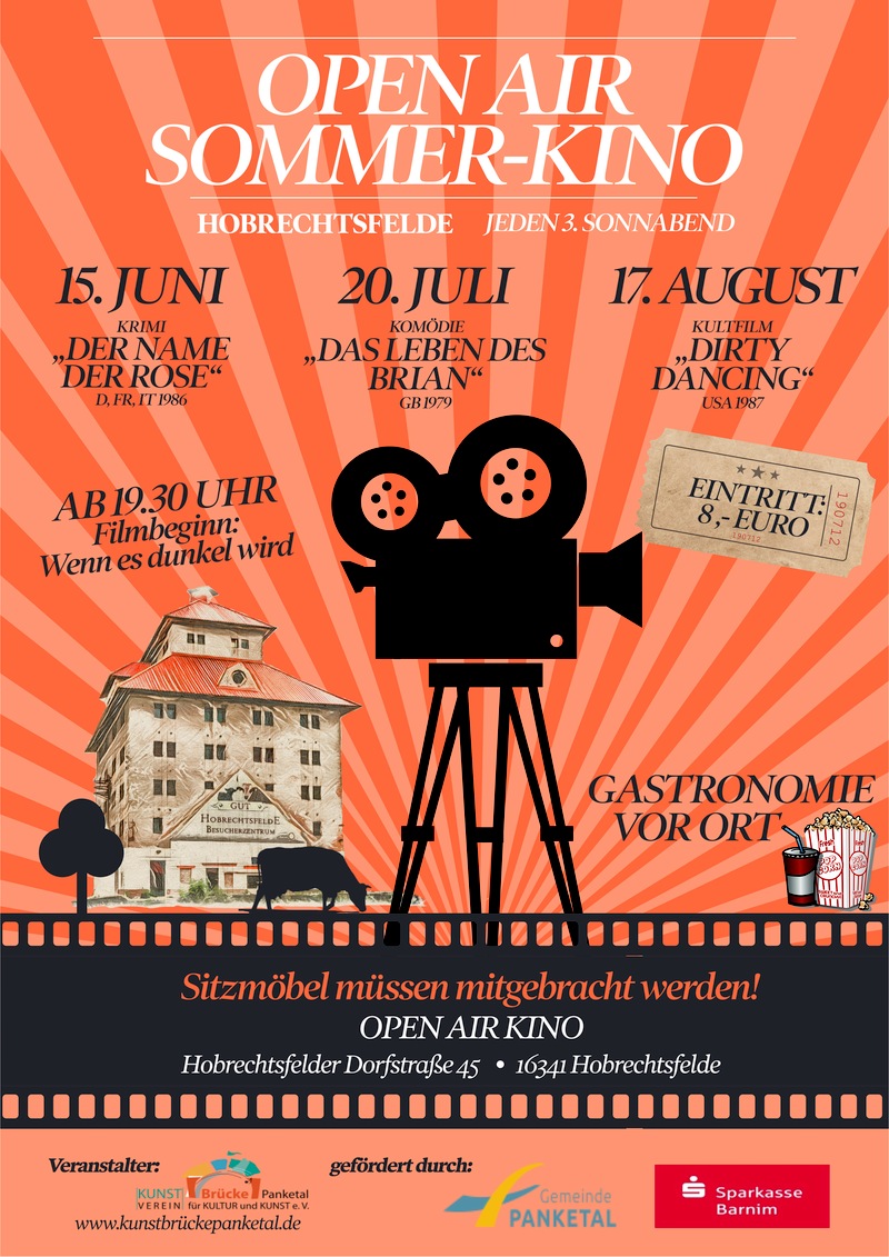 Heute im Open Air Sommerkino Hobrechtsfelde: „Der Name der Rose“, Hohen Neuendorf Heute im Open Air Sommerkino Hobrechtsfelde: „Der Name der Rose“, Hohen Neuendorf